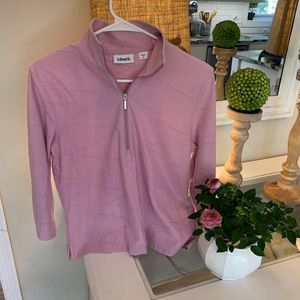 Ashworth light mauve  pullover with a quarter zip